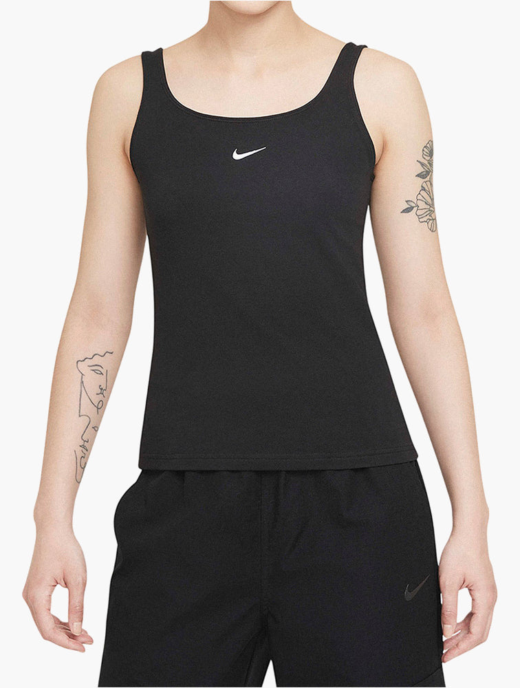 Nike Black Essential Cami Tank front view