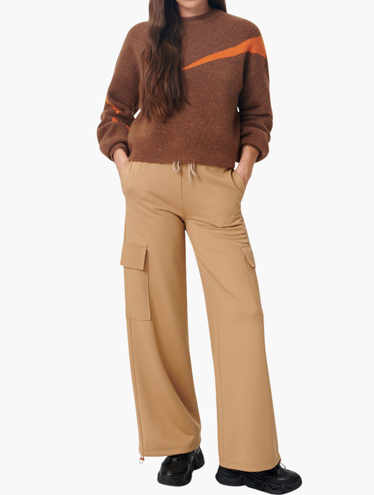 Sinsay Brown & Orange Oversized Sweater - Front