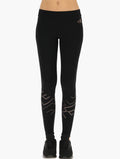 Lotto Black Athletica Classic VI Mid Rise Leggings front view