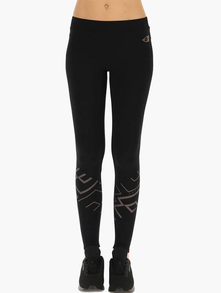 Lotto Black Athletica Classic VI Mid Rise Leggings front view