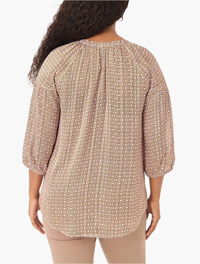 Geometric Print Button Blouse side