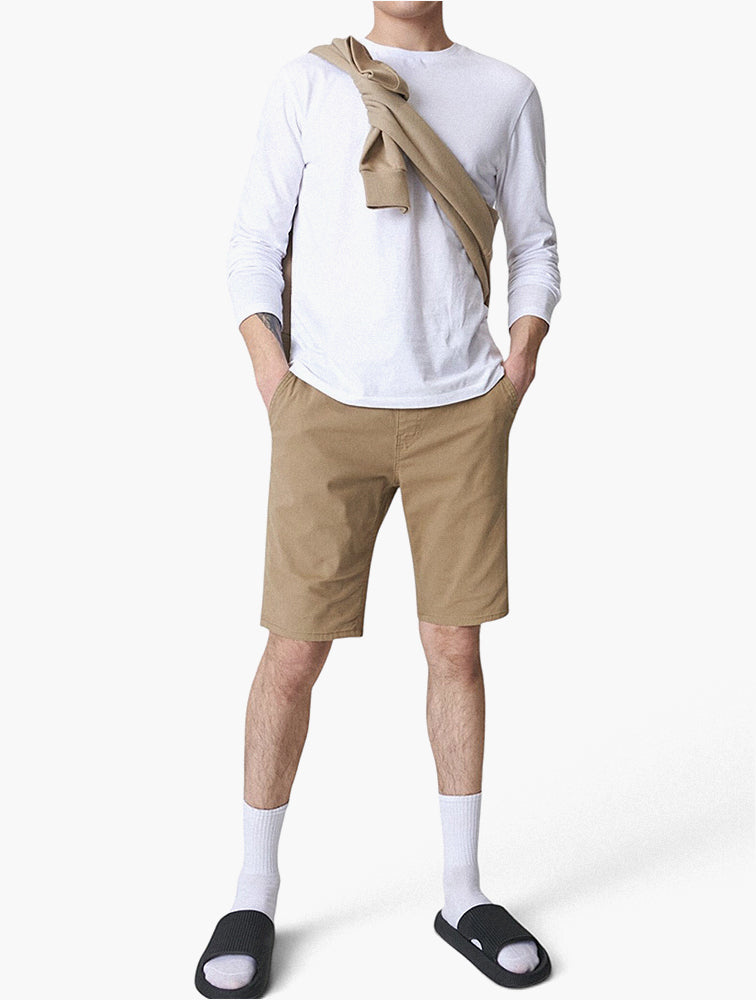 Sinsay Brown Cotton Chino Shorts - detail