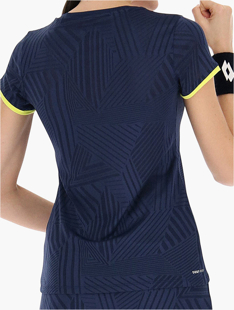 Lotto Blue & Yellow Superrapida V Tee side view