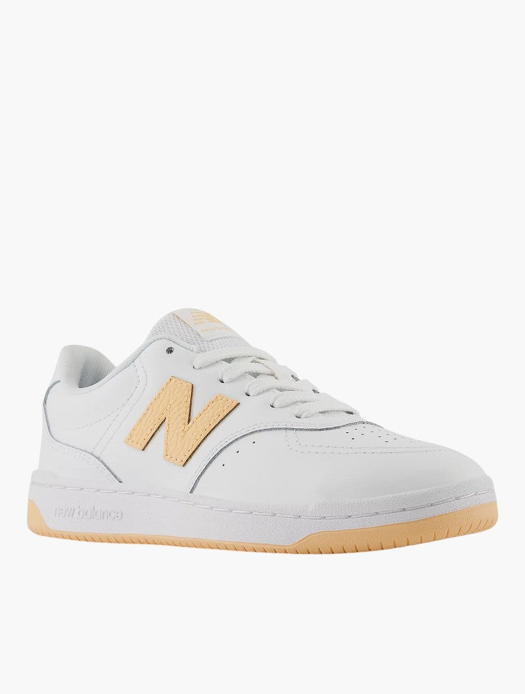 New Balance White & Orange 80 Sneakers - Top