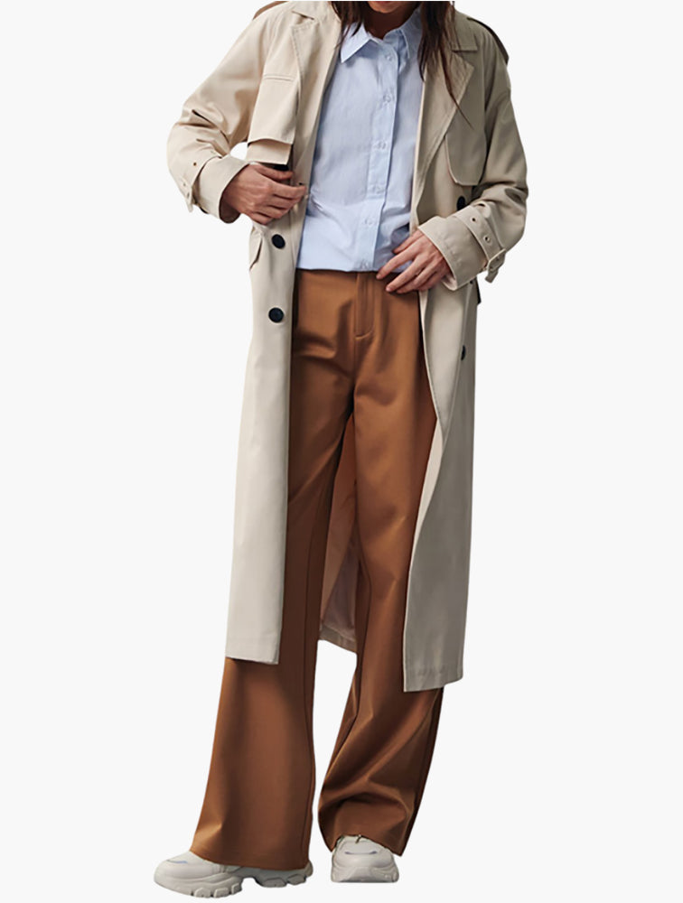 Sinsay Beige Wide Leg Trousers - Detail