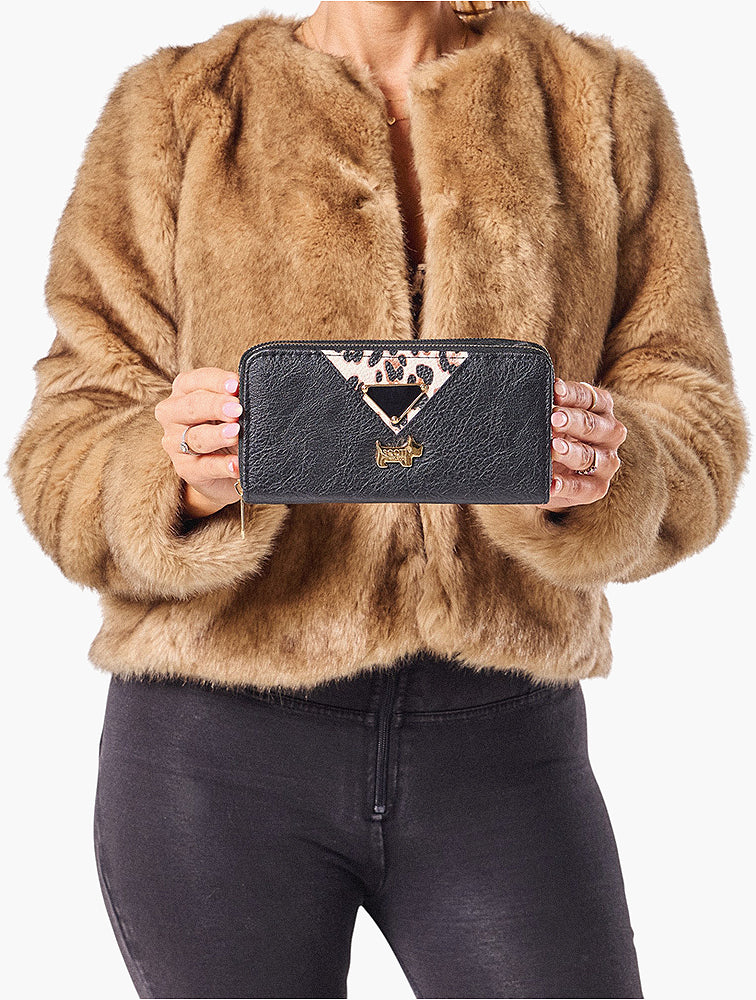 Scotty Bags Phantom Black Paris Leopard Clutch - back