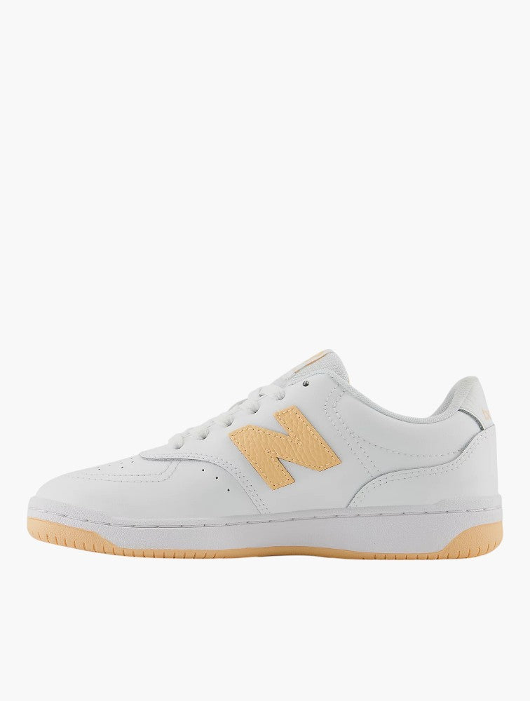 New Balance White & Orange 80 Sneakers - Back