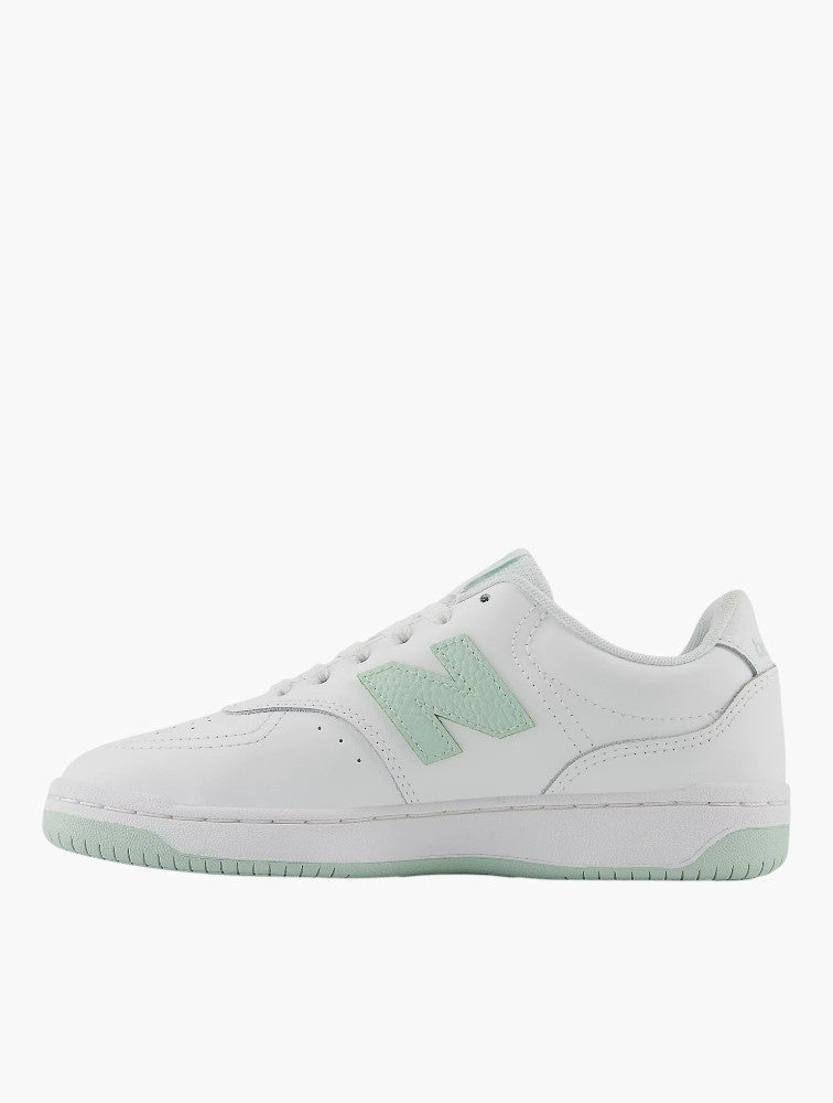 New Balance White & Light Green 80 Sneakers - Back