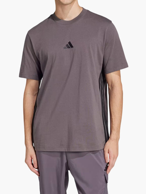 Adidas Grey Essentials 3-Stripes Tee