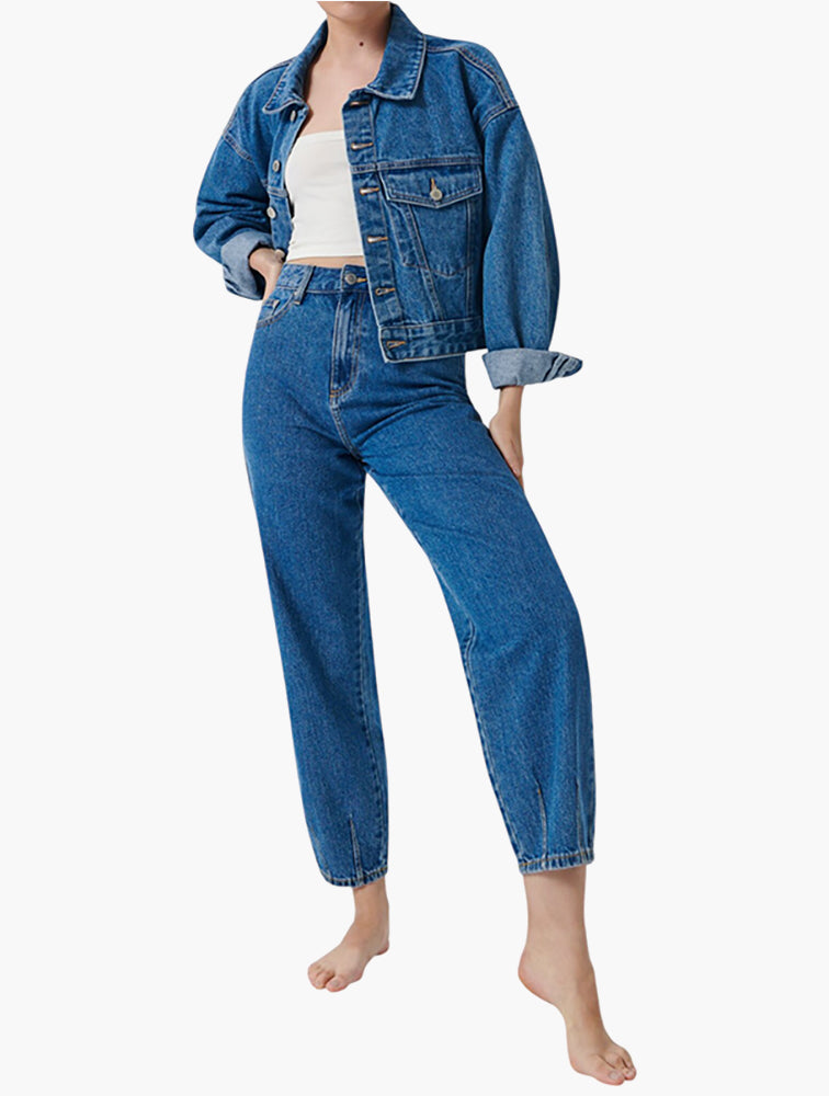 Sinsay Blue High Waist Balloon Jeans - Front