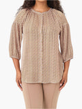 Geometric Print Button Blouse front