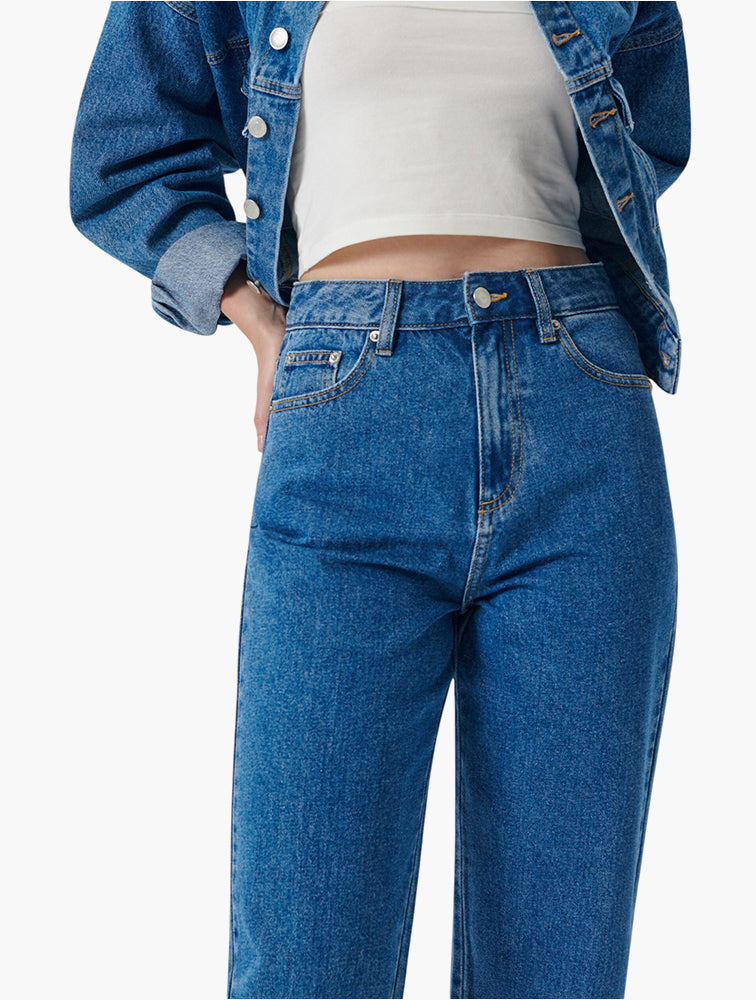 Sinsay Blue High Waist Balloon Jeans - Side