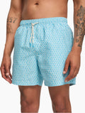 Navy Geometric Swim Trunks front