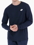 Lotto Navy Blue Logo Print Long Sleeve Tee front view