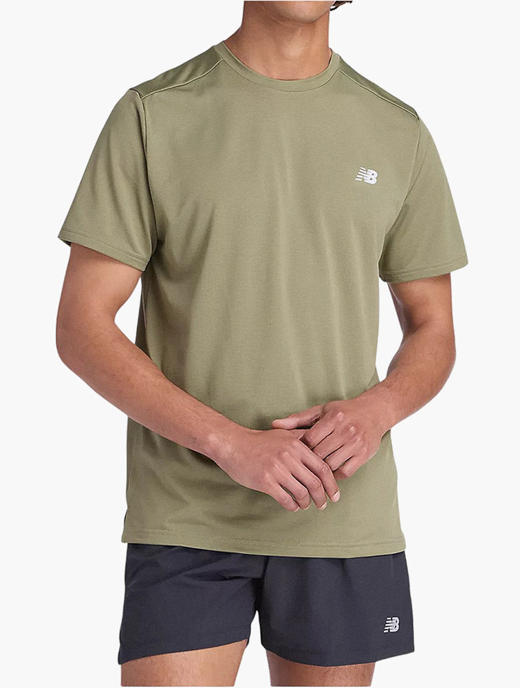 New Balance Dark Olivine Running Tee front