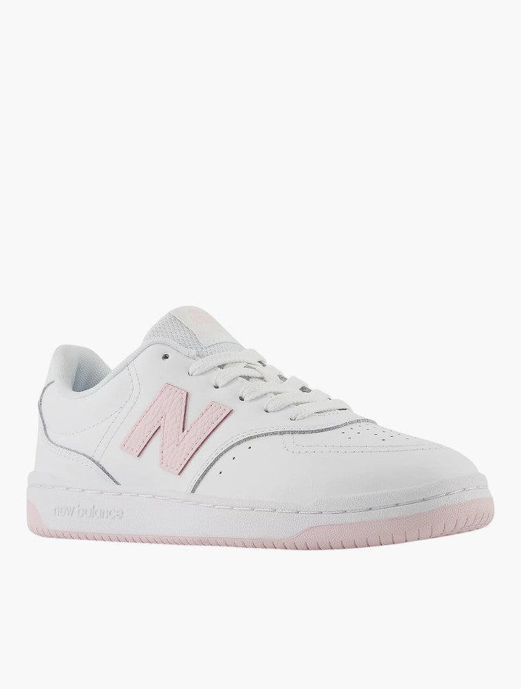 New Balance White & Pink 80 Sneakers - Top