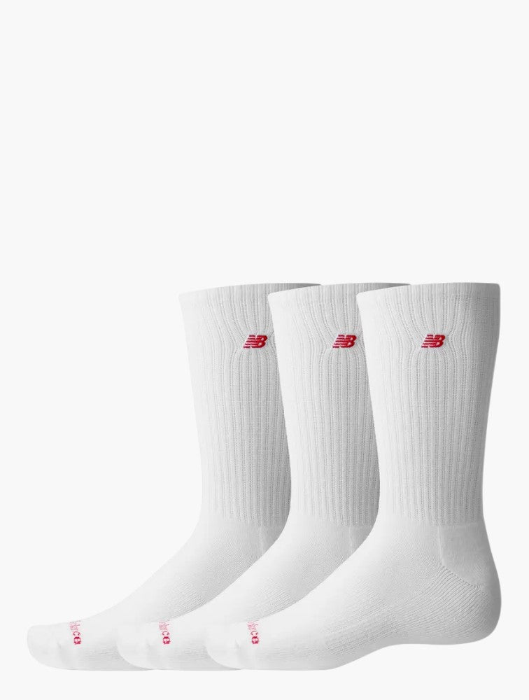 NB 3 Pack White Patch Logo Crew Socks - Front