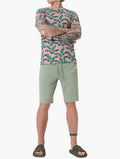 Pink Tropical Leaf Print Tee front