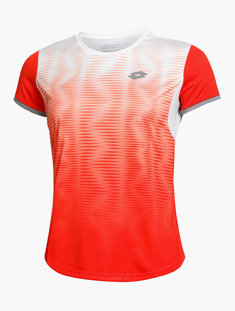 Lotto Red Poppy & White Logo Print Tee - On Model