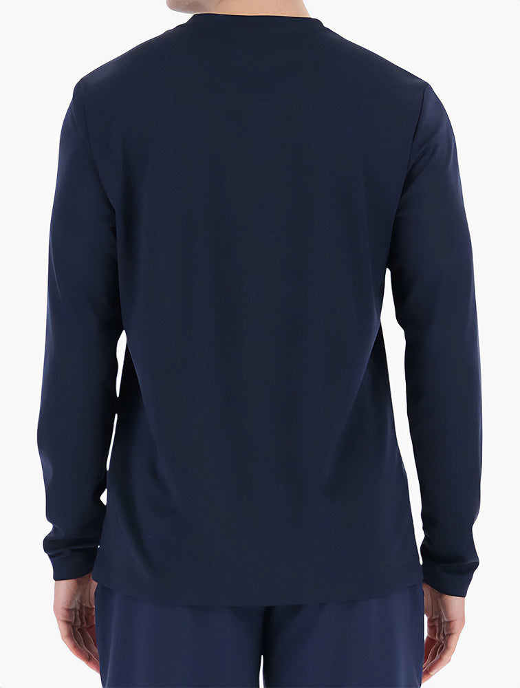 Lotto Navy Blue Logo Print Long Sleeve Tee side view