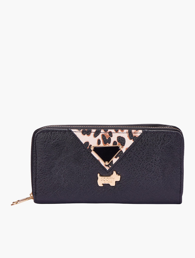 Scotty Bags Phantom Black Paris Leopard Clutch - front
