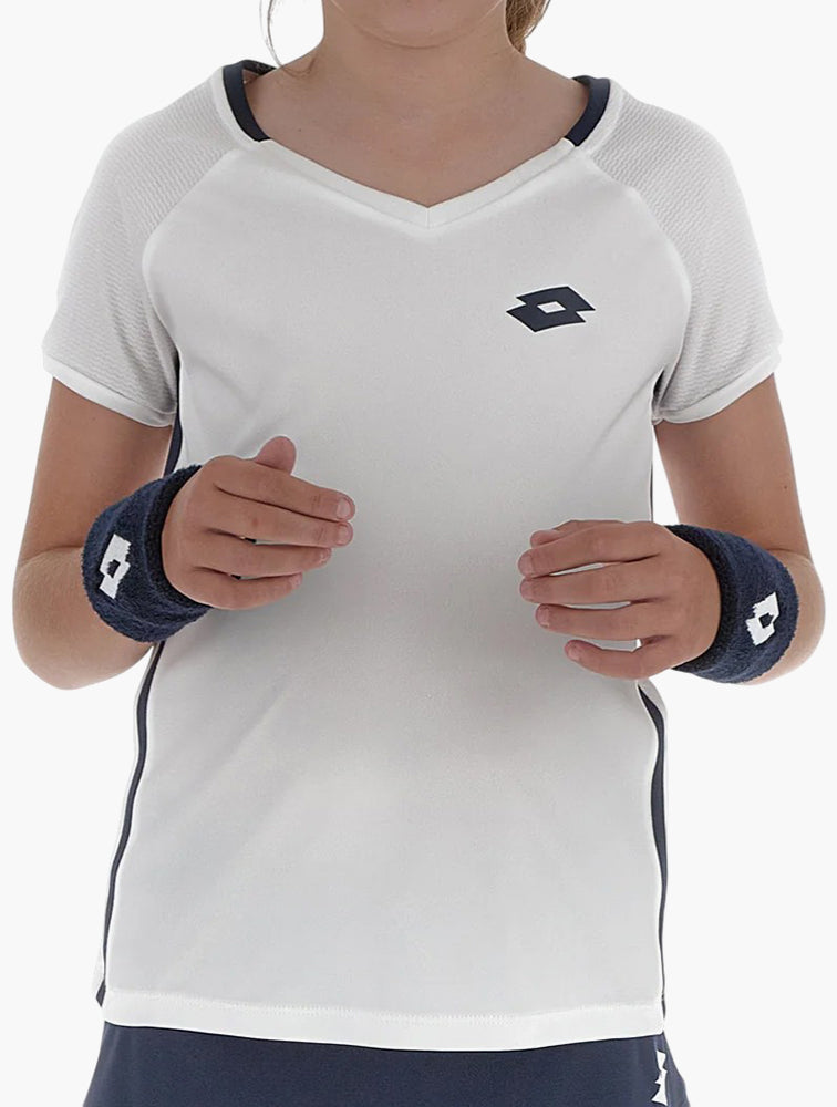 Lotto Girls White Squadra II Logo Print Tee - Front