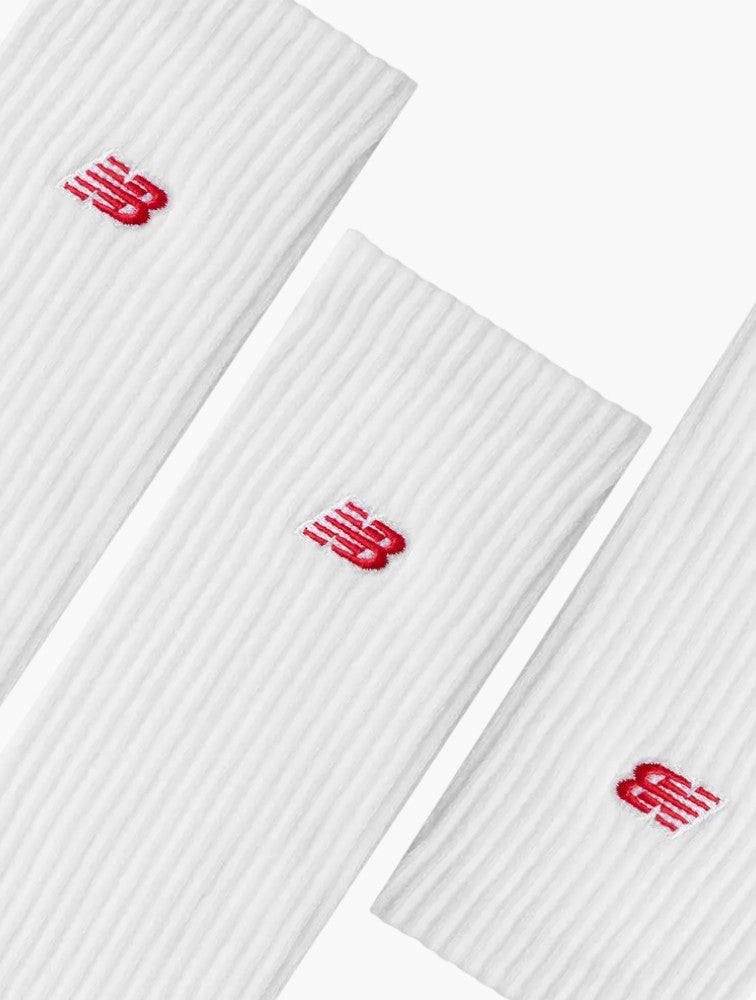 NB 3 Pack White Patch Logo Crew Socks - Detail