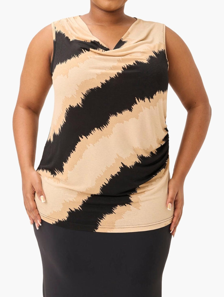 Multi Drape Neck Sleeveless Top front