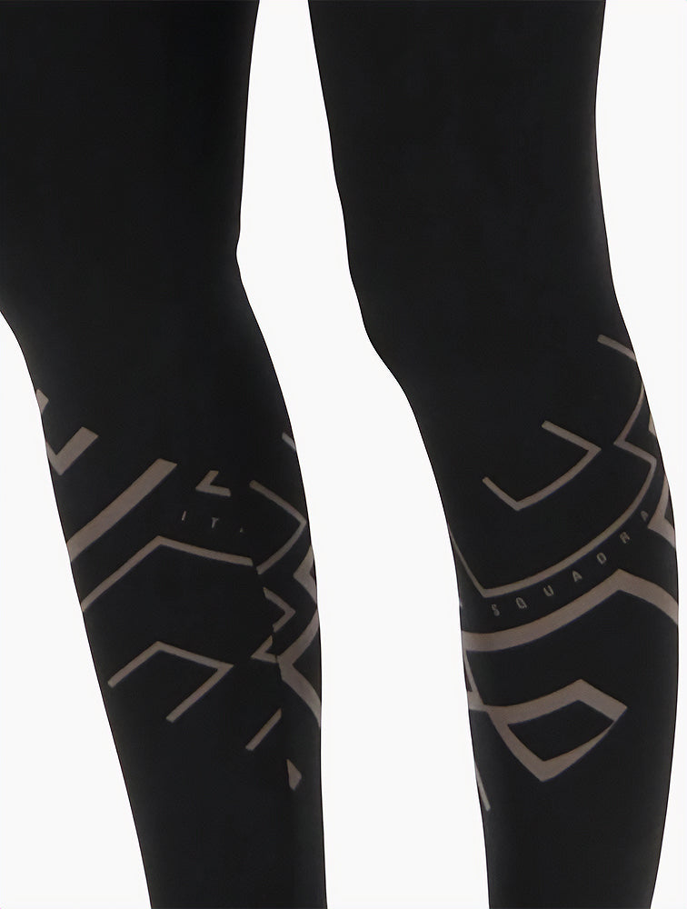 Lotto Black Athletica Classic VI Mid Rise Leggings back view
