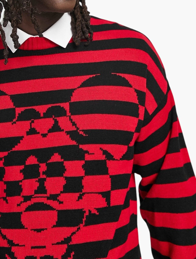 ASOS Oversized Striped Character Jumper Red - Back View
