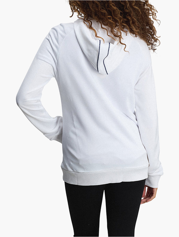 Lotto White Zip-Up Hoodie back view