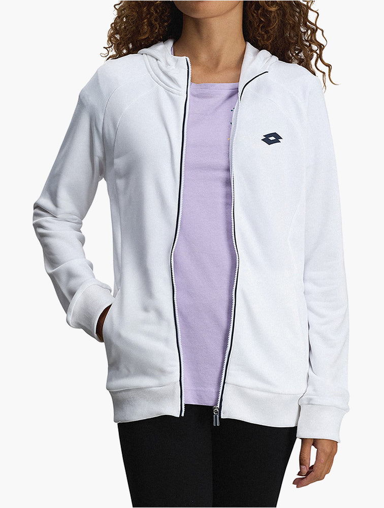 Lotto White Zip-Up Hoodie detail view