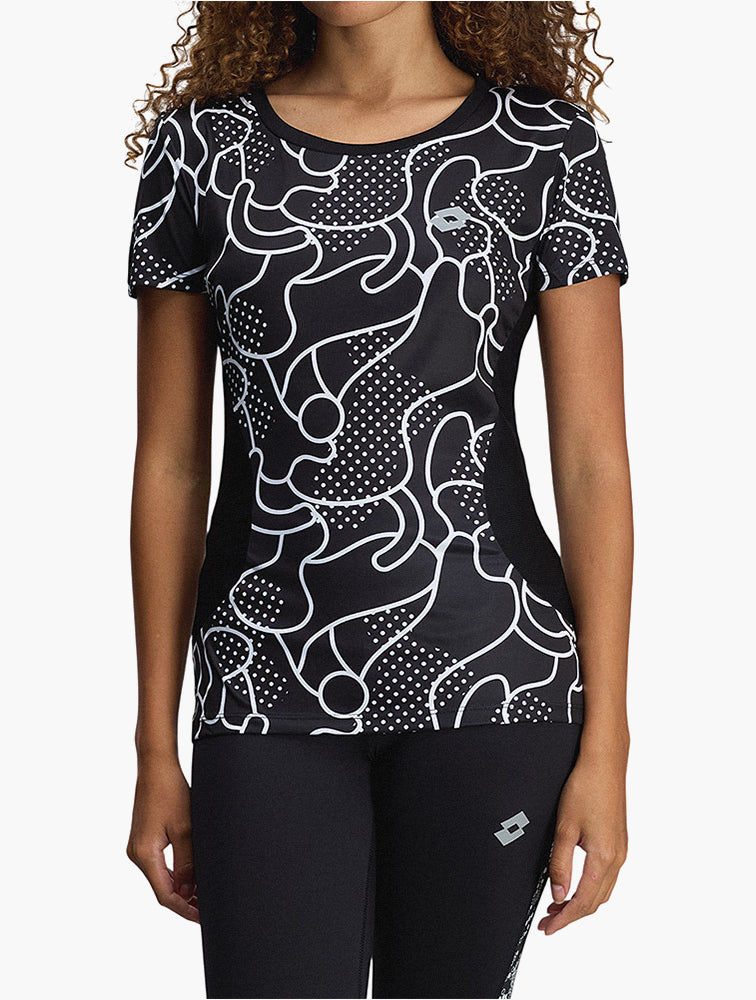 Lotto Black Abstract Athletic Top front