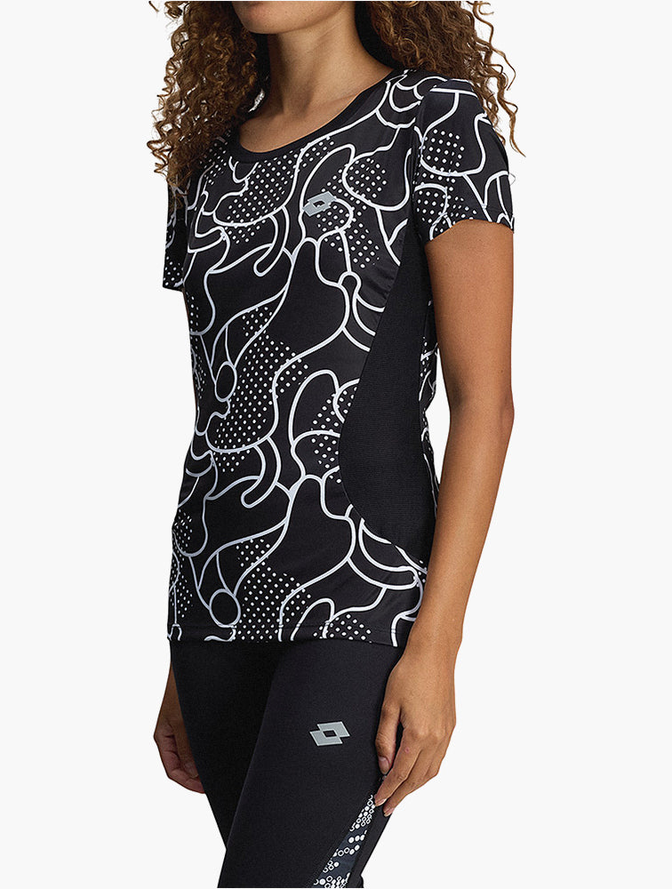 Lotto Black Abstract Athletic Top back