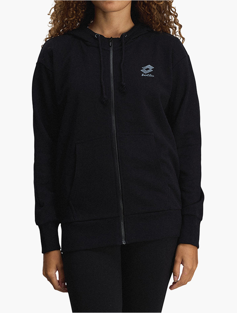 Lotto Black Smart III Full Zip Hoodie front view