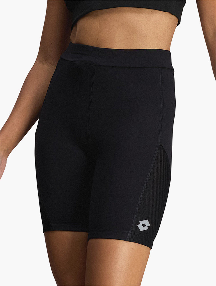 Lotto Black High Rise Stretch Biker Shorts side view