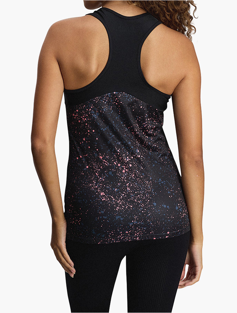 Lotto Black Dusty Pink Splatter Tank Top detail