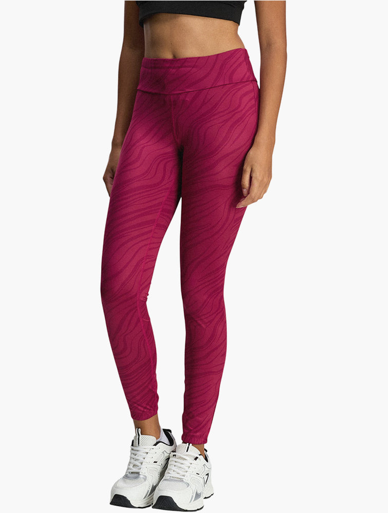 Lotto Purple High Rise Printed Workout Leggings side view