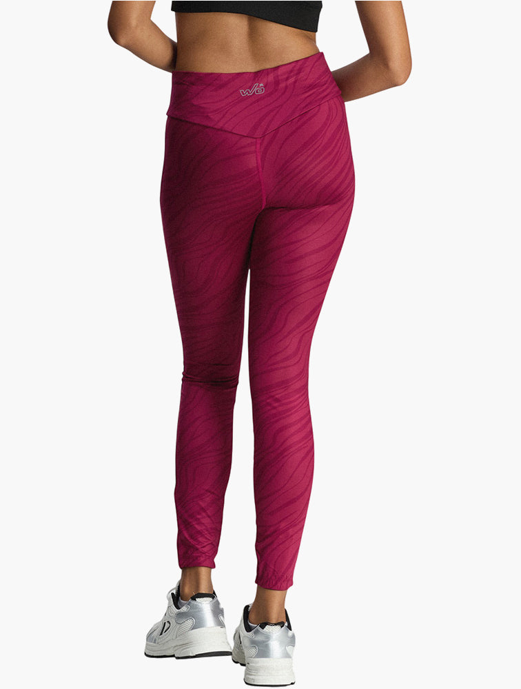 Lotto Purple High Rise Printed Workout Leggings back view