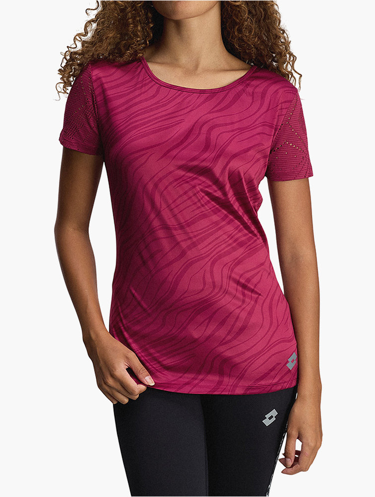 Lotto Purple Wavy Pattern Performance Tee front view
