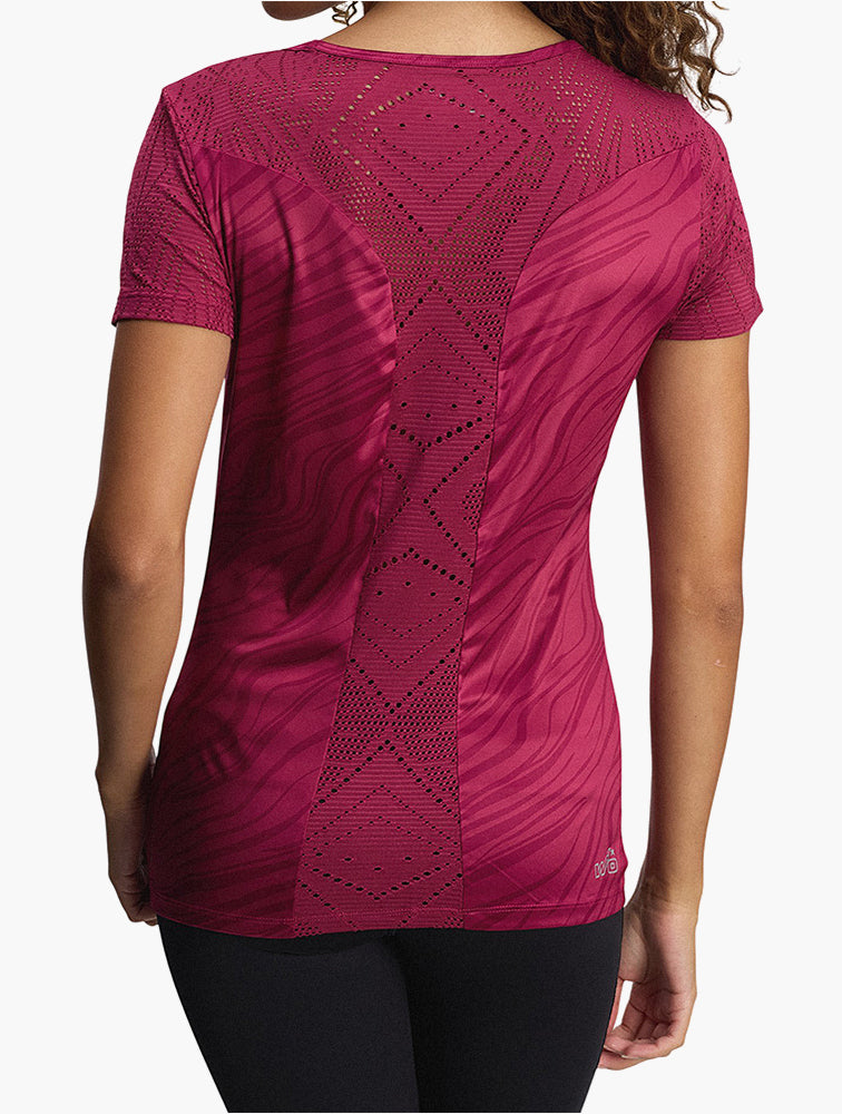 Lotto Purple Wavy Pattern Performance Tee back view