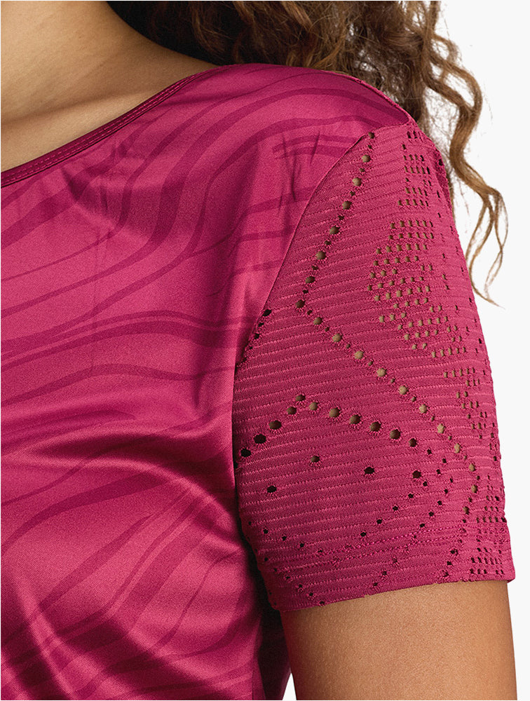 Lotto Purple Wavy Pattern Performance Tee detail view