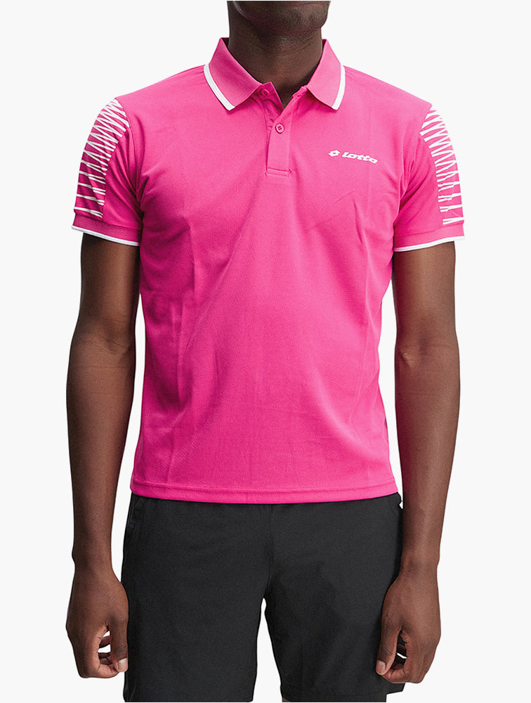 Lotto Bright Pink Polo Shirt front view