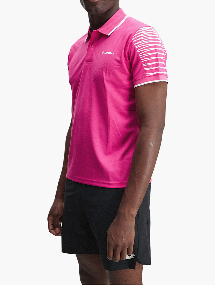 Lotto Bright Pink Polo Shirt side view