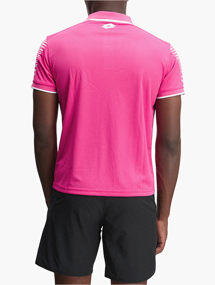 Lotto Bright Pink Polo Shirt back view