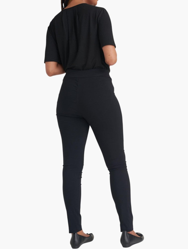 Black High Waisted Skinny Pants - side view