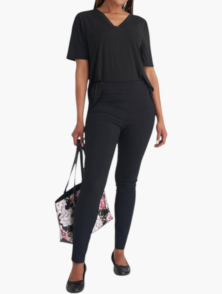 Black High Waisted Skinny Pants - back view