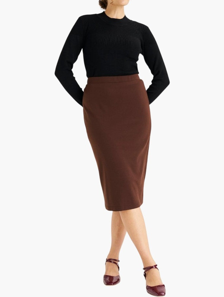 Miladys Black Textured Yoke Mock Neck Jumper - detail