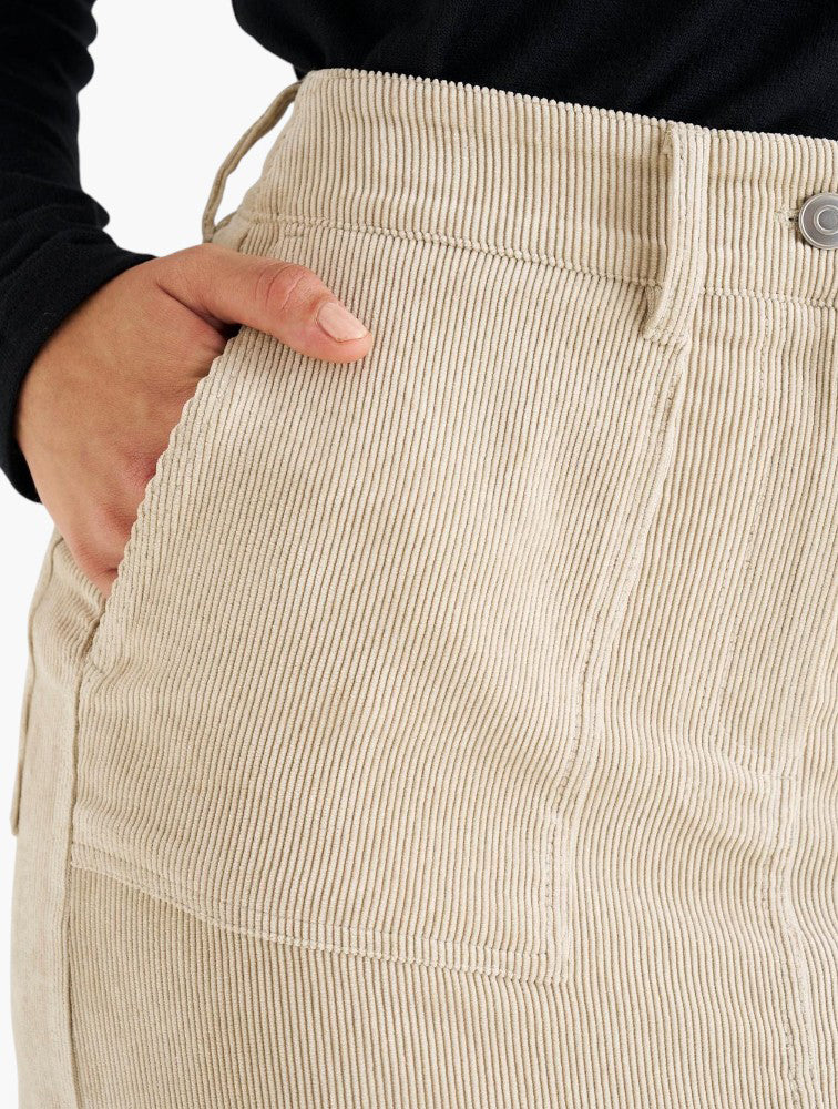 Miladys Neutral Corduroy Midi Skirt - detail