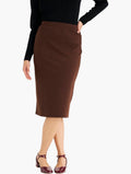 Miladys Brown High Waisted Pencil Skirt - front